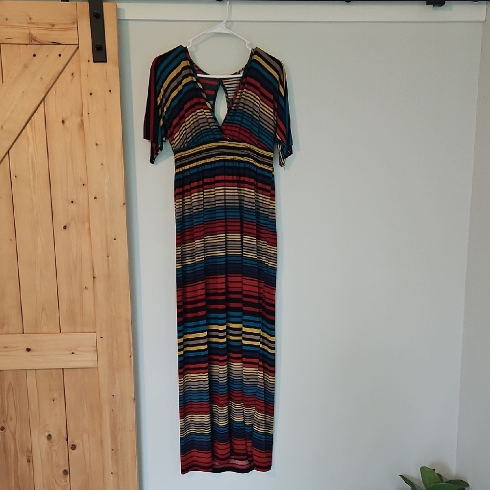 Striped Multicolor Maxi Dress
